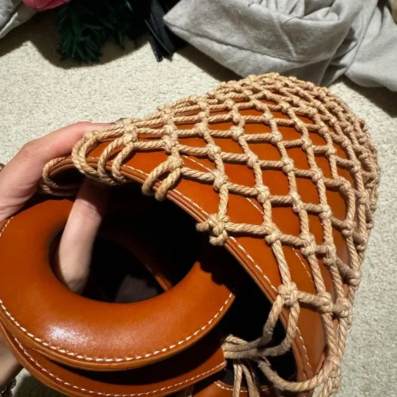 Brown Woven Net Bag - Picture 5 of 6